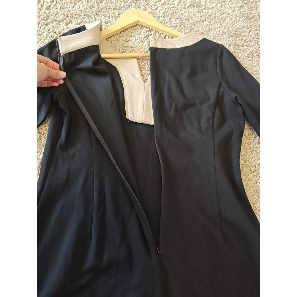 Talbots Petites Sheath Dress Size 8P Black Tan Used Professional Career‎ Office - Picture 9 of 16